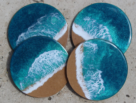 Ocean Art Resin Coasters